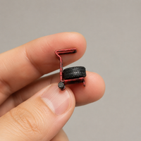 Miniature Tire Dolly, 1/64 Scale, Model Tire Dolly, Garage Diorama Accessories, Approximately 2cm, Resin-made