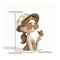 Girl Bust Statue Modern Girl Bust Figurine Desktop Ornament Elegant Resin Statue Chic for Collectors, Desk, Office