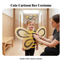 2 Pieces Wing Accessories and Headband Set Cute Design Bumblebee Wing Attachments and Headband Easy to Wear Bumblebee Costume Set for Girls, Boys