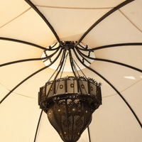 Gazebo Outdoor 3m Iron Frame Cream Canopy With Seating Garden Gazebo