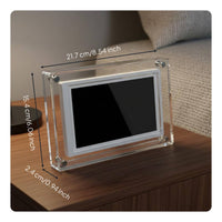 HD Display Acrylic LED Photo Frame Plug and Play Electronic Picture Frame Built-in Battery Desktop Digital Album Rechargeable for Office Desk