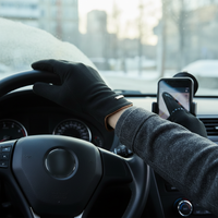 Suede Warm Touchscreen Gloves for Men and Women - Winter Outdoor Cycling Driving Half-Finger Flip-Top Design