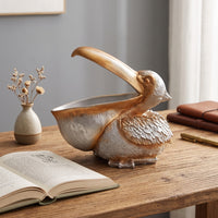 Seabird Figurine Textured Seabird Figurine Bowl Functional Key Holder for Collectors, Bookshelf, Office