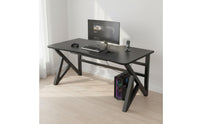 Gaming Desk Built-in Cable Management Carbon Fiber Desk Surface Headphone Hook K-Leg Computer Table for Esports Athletes, Students, Bedroom