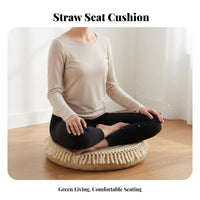 Natural Material Japanese Tatami Cushion Breathable Woven Tatami Cushion Tassel Fringe Design for Mindful Movement Practitioners, Adults