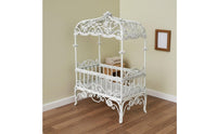 Dollhouse Birdcage Model European Design Miniature Birdcage Stand DIY Project Miniature Wrought Iron Bed for Collectors, Hobbyists, Diorama