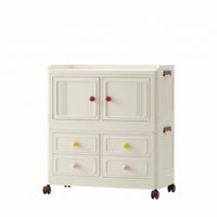 Children Wardrobe Clothes DresserRolling Cabinet Versatile Mobile Storage Unit for Young Children, Nursery