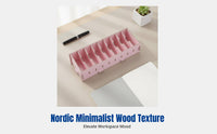 Wooden Business Card Holder, Creative Multitier Organizer, Geometric Desk Storage Box for Office, Home, Bank Card, IC Card