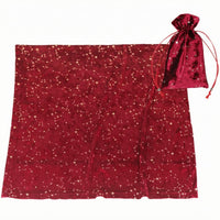 Small Stars and Moons Divination Cloth Tablecloth Drawstring Pouch Velvet Divination Cloth Soft Surface Starry Sky Tablecloth for Divination Fans