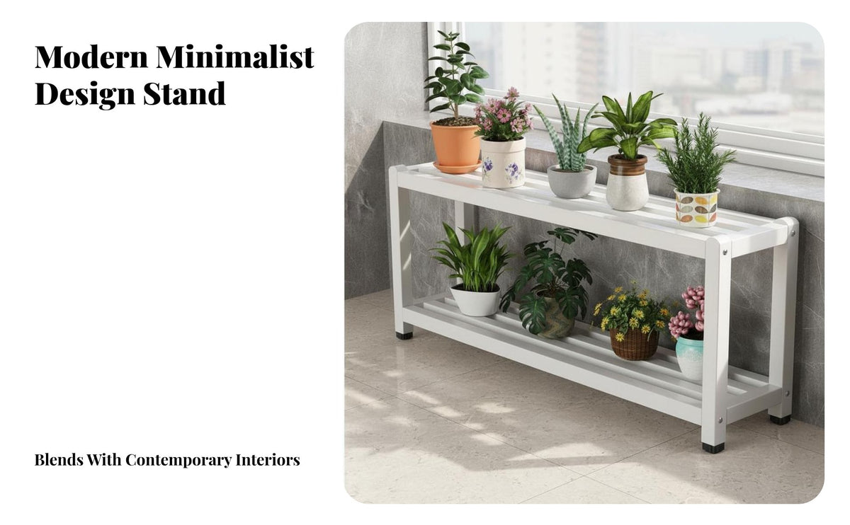 Multi-Tier Flower Rack Modern Design Windowsill Plant Shelf Space-Saving Windowsill Display Rack for Balcony, Bay Window, Small Areas