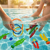 19 Pieces Pool Diving Rings Easy to Easy to See Diving Rings Upright Toy Seaweed for Kids, Beginners
