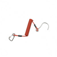 Curved Hook Coil Coiled Lanyard Metal Clip Diving Lanyard Black Sleeves Outdoor Gear