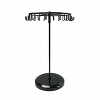 Wrought Iron Rotating Necklace Stand Detachable Design Jewelry Display Rack Stable Base Metal Earring Hanger for Dresser Top, Craft Fair