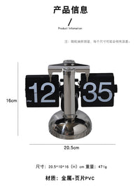 Automatic Page-Flip Clock, Minimalist Mechanical Table Clock for Living Room, TV Cabinet, Home Decor