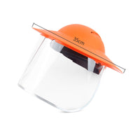 Debris-Blocking Grass Cutting Face Guard Splash-Resistant Gardening Face Guard Orange and Black Safety Gear Head-Worn