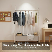 Multi-Functional Clothes with Shoe storage-efficientSaving Garment Rack Stable Design Clothing Stand sturdyDuty for Students, Renters, householders, Bedroom, Dorm Room, Entryway, Balcony