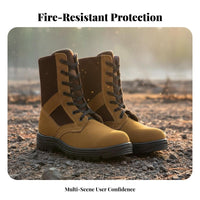 Heat Insulating Woodland Fire Safeguarding Gear Reflective Strips Firefighting Suit Set High-Visibility Wildland Firefighting Uniform for Firefighters, Emergency Responders, Rescue Workers, Wildfires