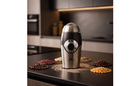 Compact Electric Dry Grinder Stainless Steel Grinder with Clear Lid Lightweight Appliance Countertop for Coffee Lovers, Home Cooks, Kitchen