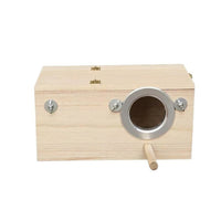 Wood Bird Box and Bird House, Bird Nesting Box for Parakeet and Cockatiel, Nest Box 24.5cm with Perch and Cleaning Panel for Breeding