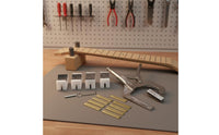 Quick Release Lever Handheld Fret Press Adjustable Neck Support Radius Fret Press Kit Steel Construction Handheld Fretting Tool Interchangeable Cauls for Luthiers, String Instrument Maintenance
