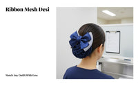 Bow Hair Clip with Net Korean Design Hair Bun Cover Snood Elegant Design Bow Bun Cover for Nurses, Hotel Hospital, Workplace, Corporate Settings