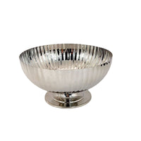 Fruit Bowl with Pedestal Stainless Steel Pedestal Bowl Fluted for Dining Room