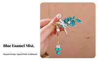 Chinese Design Tassel Hair Clip Elegant Design Traditional Chinese Attire Tassel Hairpin Handmade Enamel Pearl Barrette for Bride, Bridesmaid