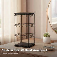 Countertop Jewelry Stand Sturdy Metal Frame Earring and Necklace Rack Space-Saving Design 3-Tier Jewelry Display Rack for Women, Girls, Retail Booth S