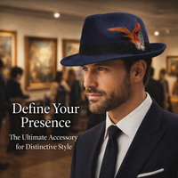 Fedora Hat for Men and Women with Colorful Feather Band, Classic Trilby Style for Wedding Guest and Parties, Lightweight Polyester Felt