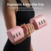 Adjustable Dumbbell Set for Women, 2-in-1 Convertible Kettlebell Design, Cherry, Detachable for Indoor Workout Body Shaping