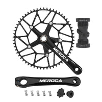 Folding Bike Crankset Aluminum Alloy Crankset with Hollow Unitary Design Matte Black Crank Arms for Cyclists, Commuters, City Riding