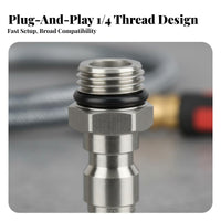 2 Pieces Stainless Steel Pressure Washer Connector Heavy Duty M14x1.5 Male Female Connector Kit Ball Lock Design