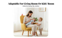 Comfortable Upholstered Lowspine Chair Supportive spinerest Upholstered Lounge Seat with Wood Legs Space-Saving Single Sofa Modern Design for Nursing Mothers, Homeowners, Nursery, Bedroom, perusing alcove, Reception Area