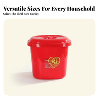 Moisture-Proof Rice Storage Container Festive Design Red Rice Container with Lid Long-Lasting for Newlyweds, New Homeowners, Housewarming