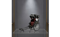 Rickshaw Model Retro Vintage Rickshaw Miniature Pedicab Model with Canopy Decorative Vehicle Detailed for Collectors, Desk