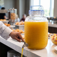 Clear Beverage Dispenser with Spigot for Juice, Iced Tea, and Cold Drinks