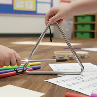 Orff Percussion Triangle Instrument for Students, 4-12 Inch