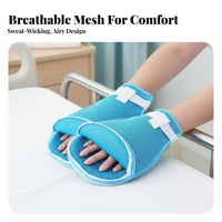 Adjustable Strap Anti-Scratch Patient Mitts Internal Hard Plate Patient Restraint Glove Easy to Clean Anti-Scratch Safety Hand Protector for Bedridden Patients, Elderly, Caregivers, Nursing Homes, Hospital, Home Care