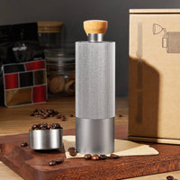 Manual Coffee Grinder Lightweight Hand Burr Grinder Hand Crank Coffee Mill All-Metal Frame Kitchen Gadget Double Bearing System