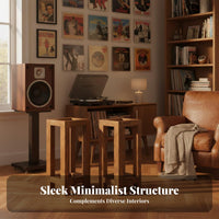 2 Pieces Sturdy & Stable Design Bookshelf Speaker Stand Vibration Reduction Wooden Speaker Stand Universal Compatibility Solid Wood Audio Riser Easy Assembly for Audiophiles, Home Theater Enthusiasts, Living Room