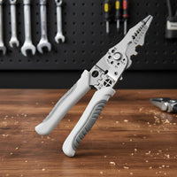 Multi-Functional Multifunctional Wire Stripper Sharp Cutting Blade Wire Cutter and Crimper Comfortable Grip Cable Stripping Pliers Safety Lock for Electricians