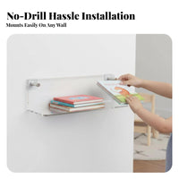 Clear Levitateing Shelf Space Saving Clear Book Ledge Safe Rounded Edges