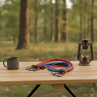 4 Pieces Bungee Cords with Metal Hooks Strong Bungee Cords with Hooks Elastic Tie-down Straps Flexible Heavy Duty for Travelers