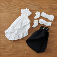 1/12 Scale Doll Dress Ruffled Design 1/12 Scale Doll Outfit High-Low Skirt Miniature Apparel for Display