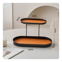 Two-Tier Cosmetic Organizer Double-Layer Desktop Storage Tray Modern for Dresser