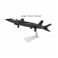 Clear Canopy J-20 Model Airplane Landing Gear Stealth Fighter Model Swept Wings Twin Tail Fins for Aviation Fans, Collectors