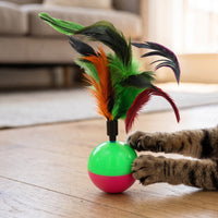 Interactive Tumbler Feather Cat Toy for Indoor Cats