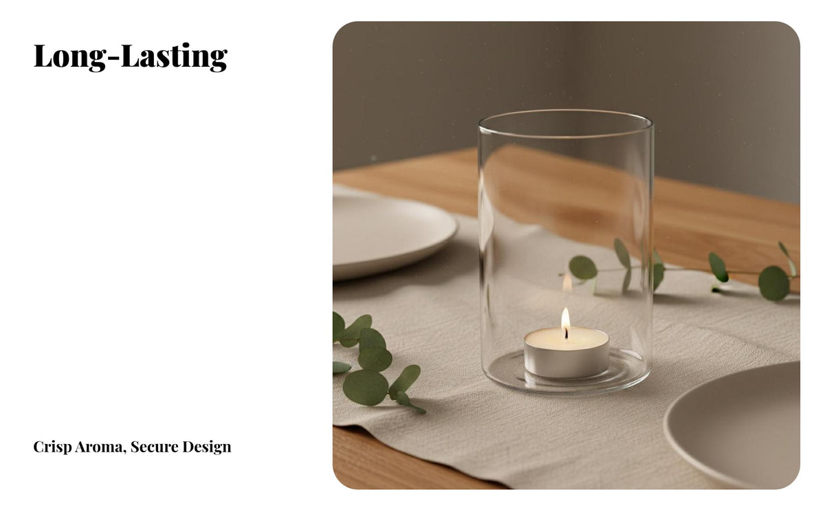 High Temperature Resistant Glass Candle Cup Minimalist Design Glass Cylinder Candle Holder Polished Rim for Interior Designers, Wedding
