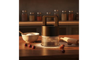 Mess-Messless Cherry Pitter with Container Compact Press Style Cherry Pitter Stainless Steel Stone Remover Food-Grade for Home Cooks