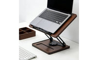 Wooden Book Rest with Swivel Base Hands Rotating Book Stand Space-Saving Paper Holder for Desk, Home Office